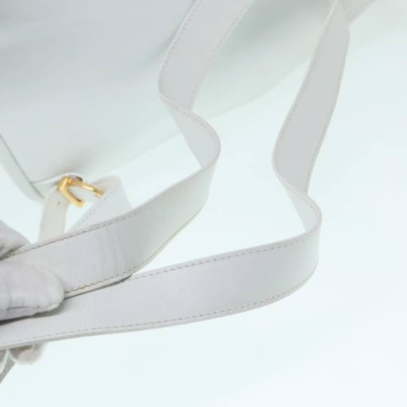 Salvatore Ferragamo Backpack Leather Wicker White Gold Auth 89808V main image 12